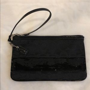 Black Coach Wristlet with Sequins